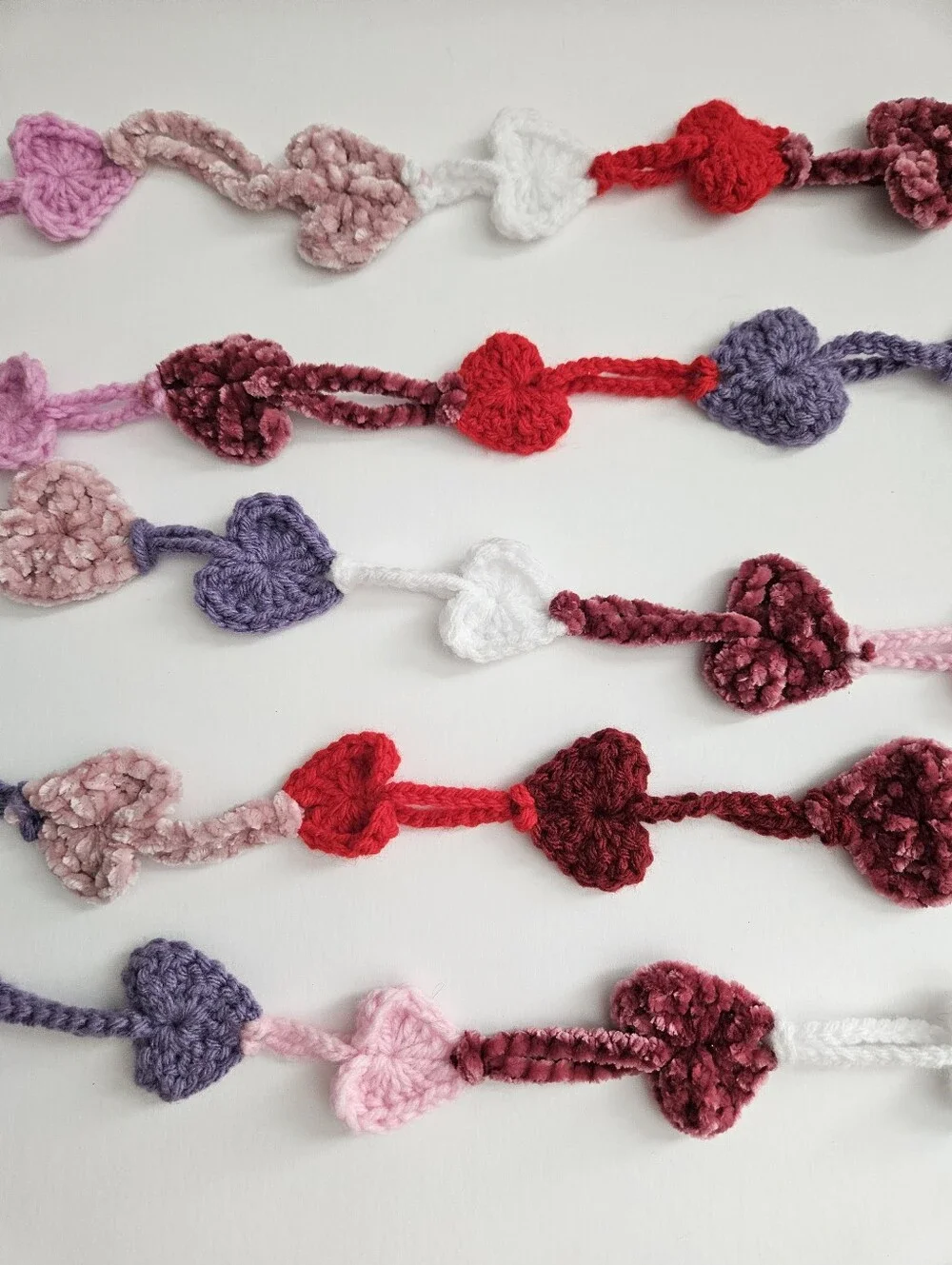 12ft Heart Garland | Handmade Crochet Hearts